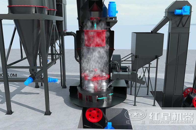 高壓磨粉機內(nèi)部磨粉圖